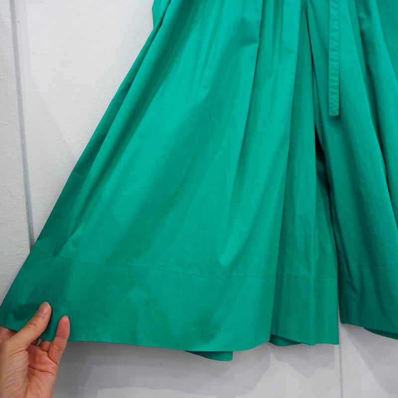 品 定価7万 ジュンジー カラー スーパー ワイド パンツ 青緑 ブルー  