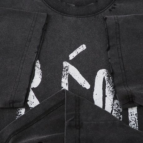 新品 定価18980円 NANS STUDIO 25ss ヴィンテージ加工 Tシャツ 黒 ウォッシュ ブラック メンズ L XL レディース