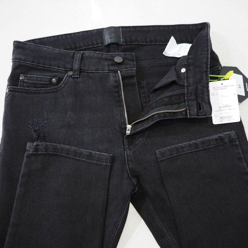 新品 定価121000円 アルケミスト ブラスト チェーン デニム 黒