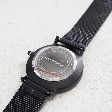 新品 定価22000円 スイス ALLY DENOVO 大理石 デザイン 腕時計 生活防水 ブラック 黒 メンズ レディース