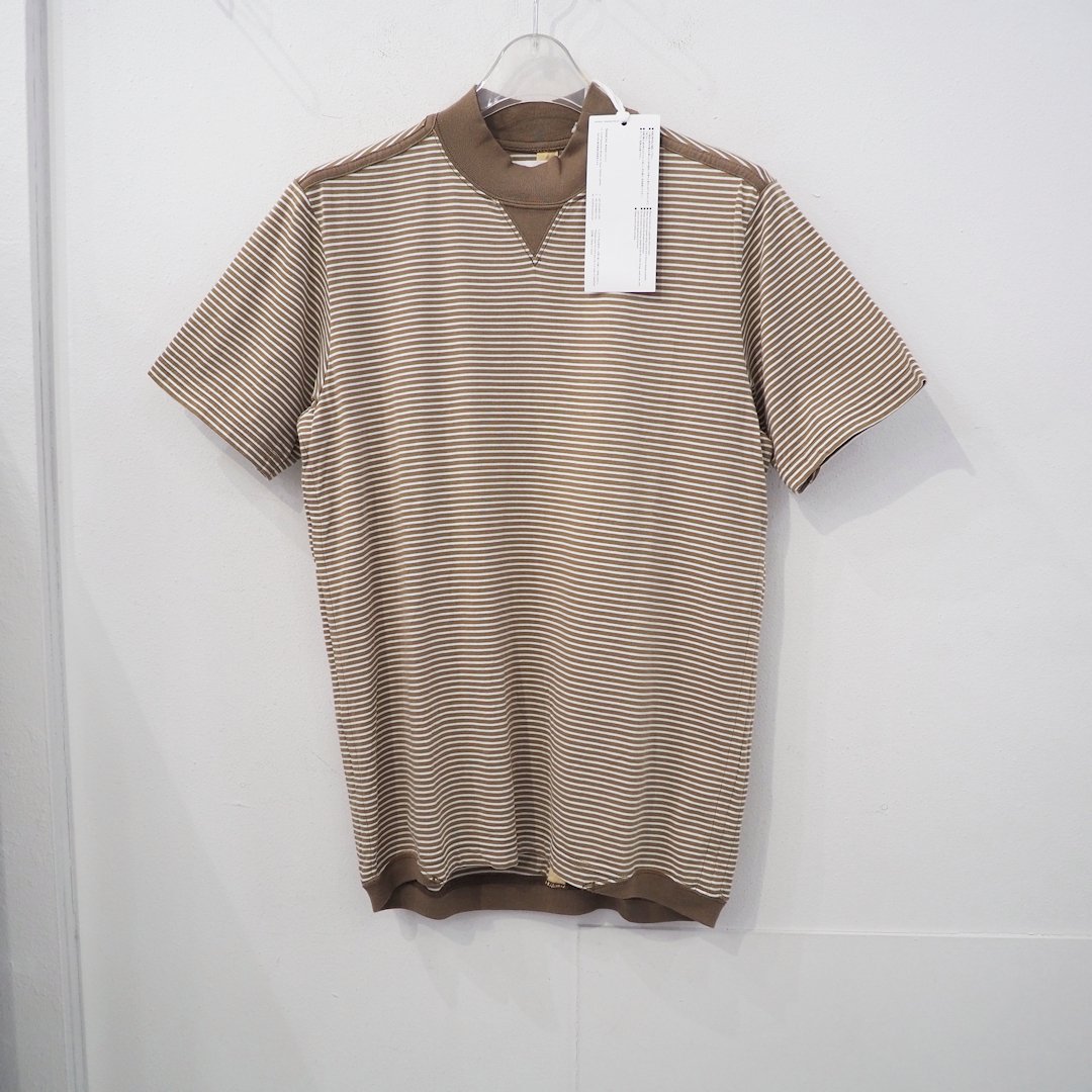 新品 定価16092円 ソロイスト 16ss 細ボーダー モックネック タイト T