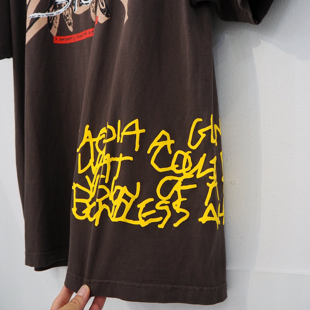 新品 L トラヴィススコット CACTUS JACK UTOPIA Tシャツ こげ茶 ダーク