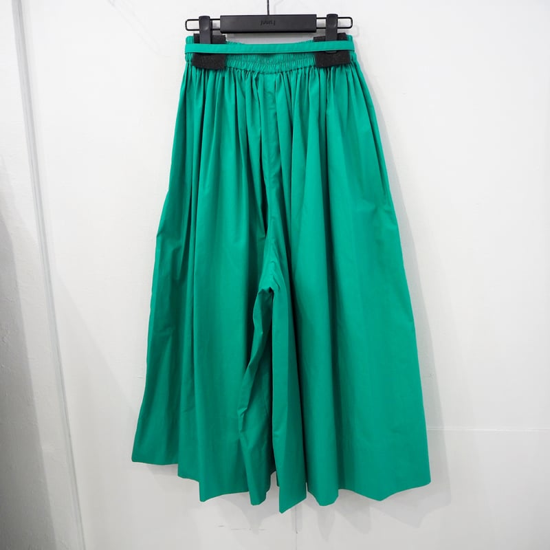 品 定価7万 ジュンジー カラー スーパー ワイド パンツ 青緑 ブルー  