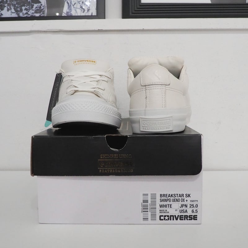 新品 コンバース x 上野伸平 23aw レザー スニーカー 白 ホワイト