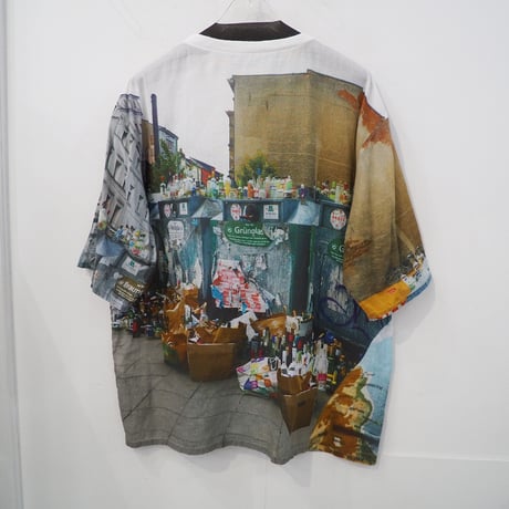 定価6万 ブレス No69 ホリデー シャツ生地 Tシャツ 白 ホワイト 青 ブルー メンズ L レディース