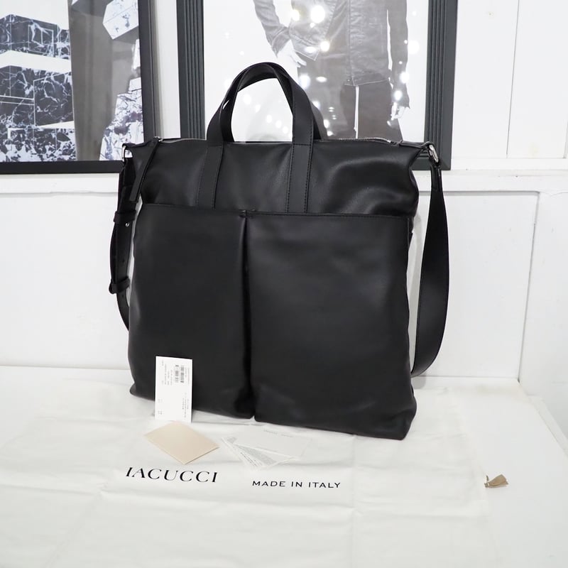 IACUCCI 2WAY トートバッグ キャンバス レザー 新品 定価10万円 イアクッチ タッソ 上質 レザー 2way トート バッグ