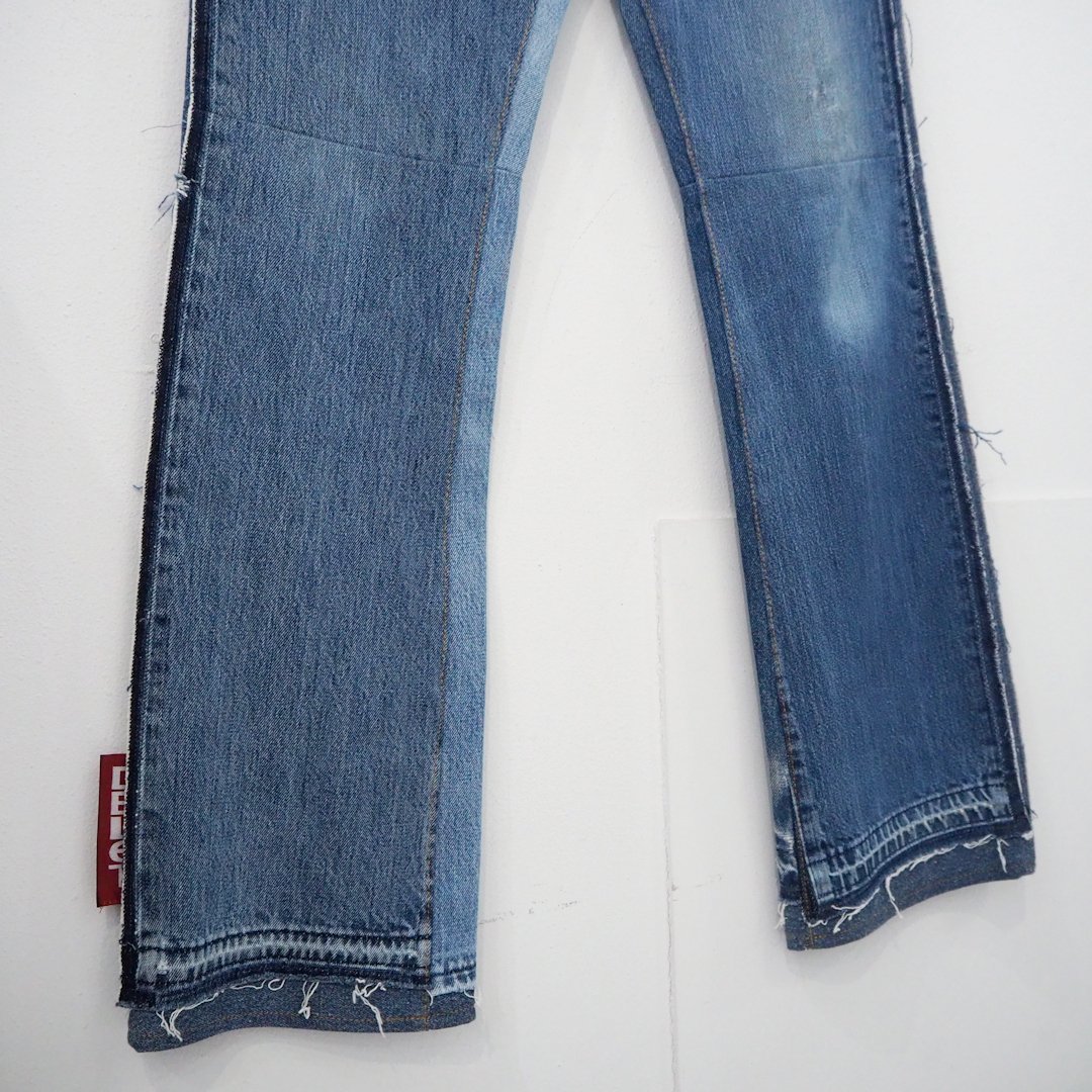 新品 定価99000円 11本限定 ダブレット 22aw 再構築 フレア デニム 青  