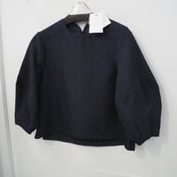 新品 定価18700円 リヴドロワ 25ss ジャガード ブラウス 紺 ネイビー 36 M S L
