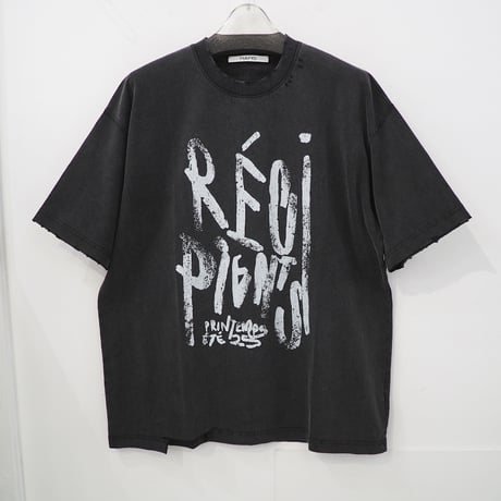 新品 定価18980円 NANS STUDIO 25ss ヴィンテージ加工 Tシャツ 黒 ウォッシュ ブラック メンズ L XL レディース