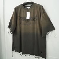 新品 定価5940円 レサーカ エイジング ダメージ加工 Tシャツ カーキ メンズ フリー