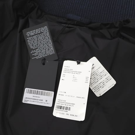 新品 定価498300円 アラヌイ 22aw バンダナ柄 ニット ダウン ジャケット 紺 ネイビー メンズ M L