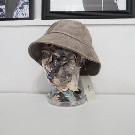 定価25,850円【KITH】本革ゴートスウェード レザーバケットハット茶 PU COATING BUCKET HAT（PUコーティング バケットハット） ST234
