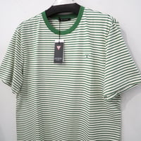 新品 定価6490円 ゲス ワンポイント ボーダー Tシャツ 緑 グリーン 白 ホワイト メンズ XL L レディース