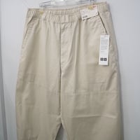 新品 ユニクロ ユー ワイド フィット ジョガー パンツ オフホワイト ライト ベージュ メンズ L XL