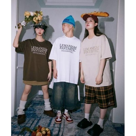 新品 定価8290円 レマニズム ヘビーウエイト フロント 刺繍 Tシャツ ベージュ アイボリー メンズ XL レディース