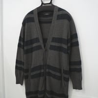 アンダーカバー 14aw 秋冬 ボーダー ロング カーディガン グレー 深緑 1 メンズ XS S レディース