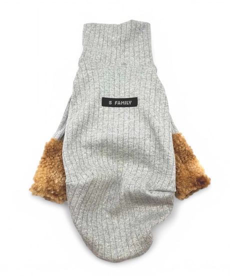 Mix coloring knit【Gray×Brown】