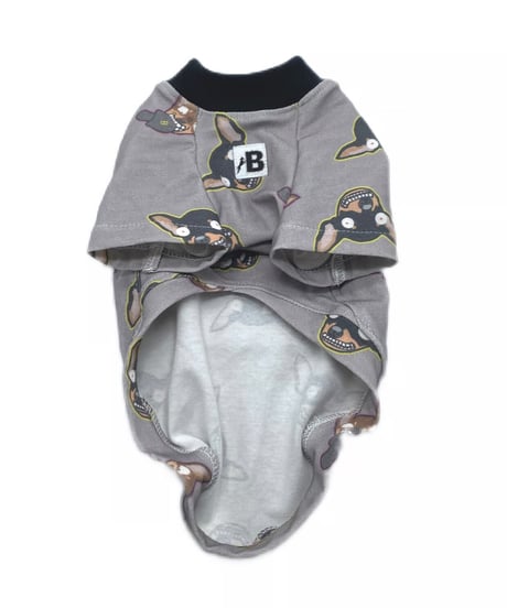 変なミニピンさんTシャツ【Light gray】