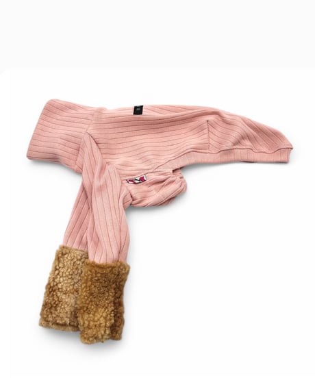 Mix coloring knit【Pink×Brown】