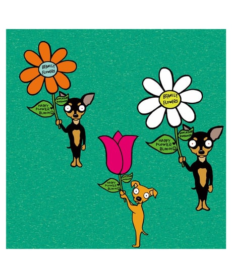 ミニピンが花摘んできた！