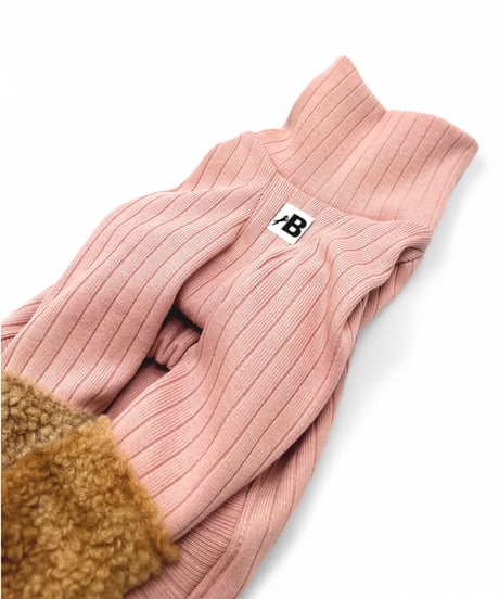 Mix coloring knit【Pink×Brown】