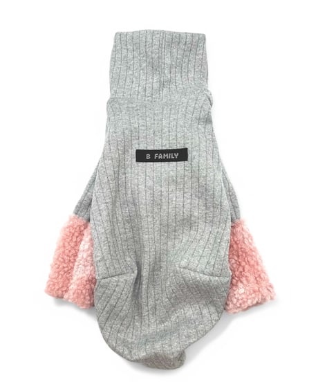 Mix coloring knit【Gray×Pink】