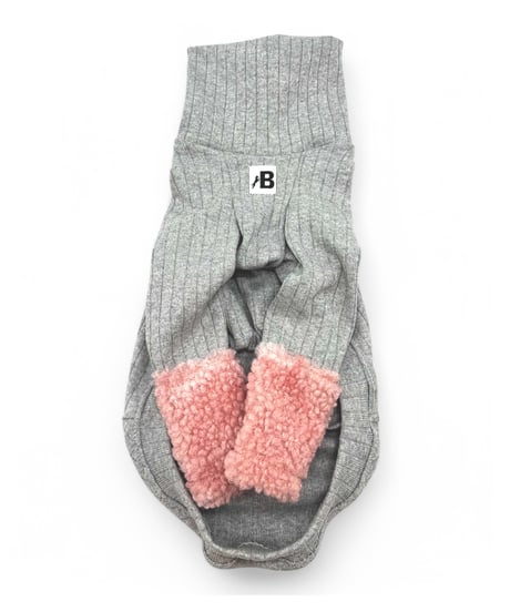 Mix coloring knit【Gray×Pink】