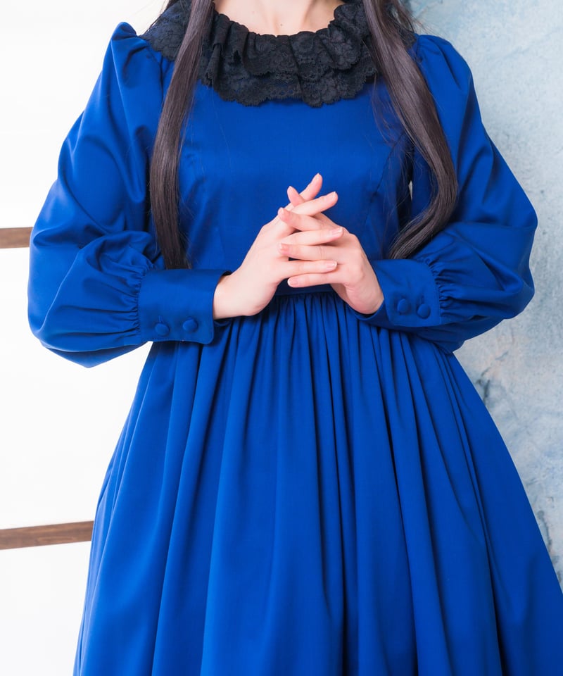 東*風様 【新品】[尾州ロリィタ] Alice型OPラピスラズリ（黒レース） 夏の受注会2026】Alice型OP/尾州ロリィタ | 尾州ロリィタ 公式 WEB SHOP