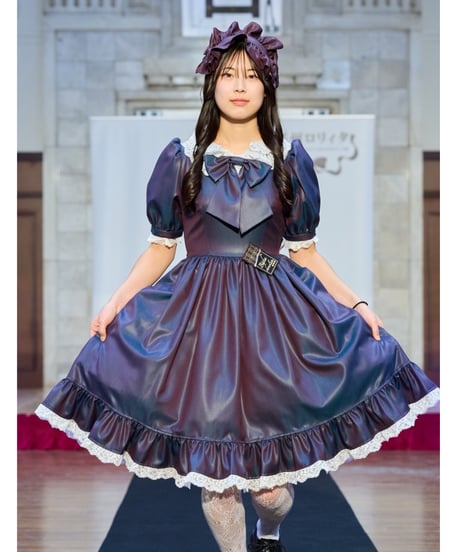 尾州ロリ びしゅろり ワンピース ネイビー ヘアクリップ イノセント 