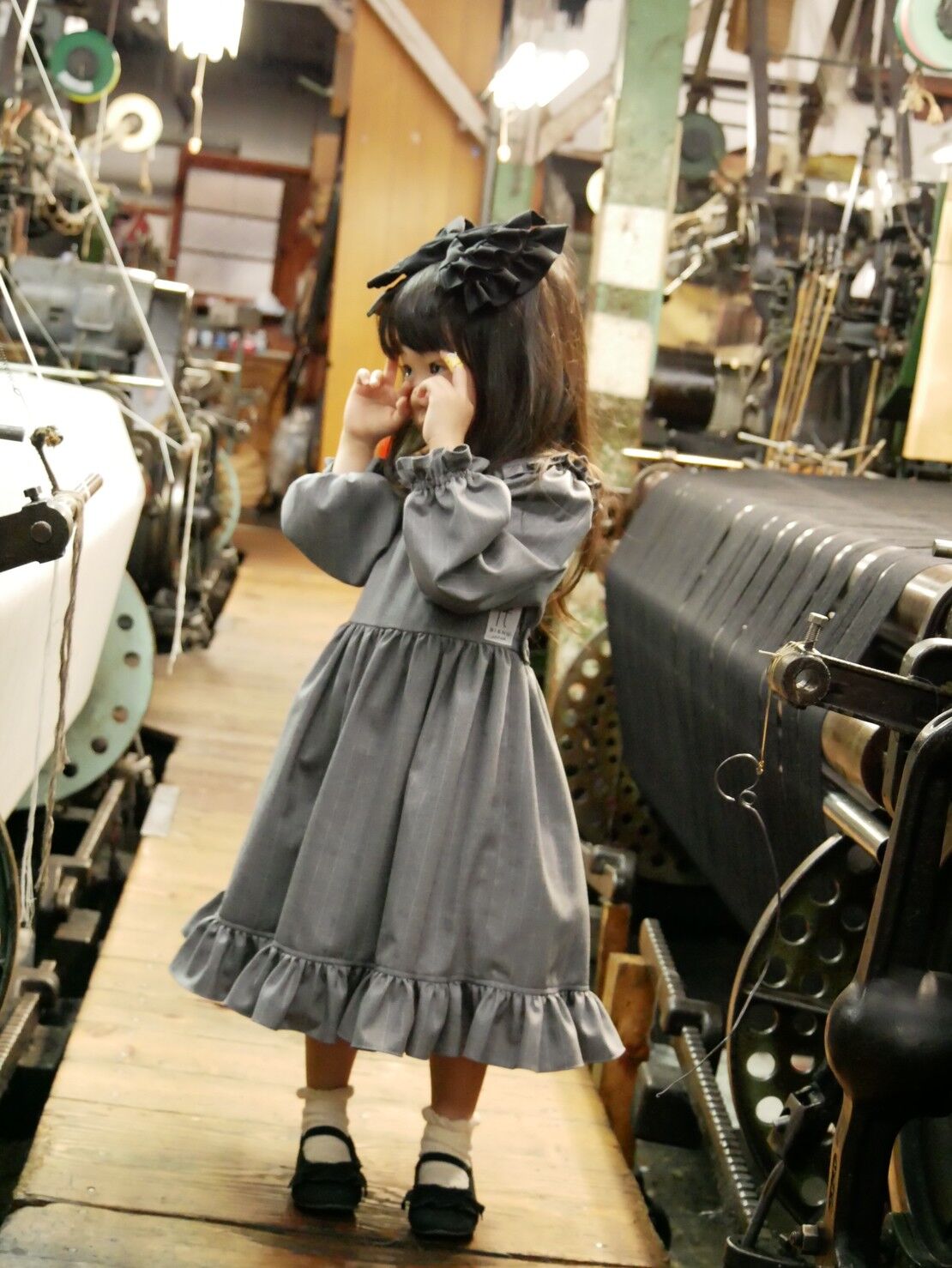 尾州ロリィタ 長袖型ますワンピ free size original