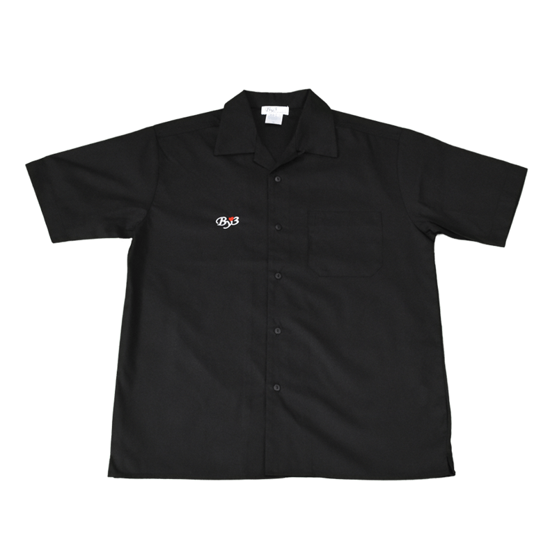 VINCENT open-collar shirt BLACK | By3 STORE