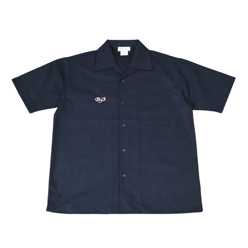 VINCENT open-collar shirt NAVY | By3 STORE VINCENT open-collar shirt NAVY | By3 STORE