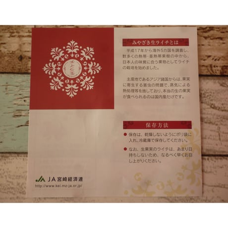 送料無料　宮崎県産　国産ライチ　１２玉～１５玉