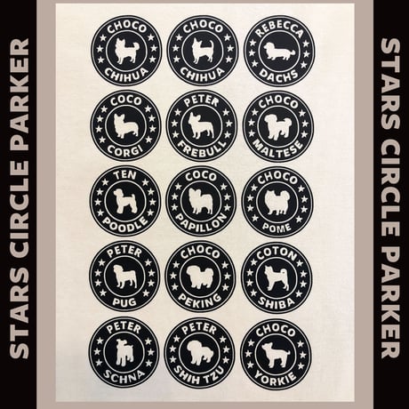 UCHINOKOプリントパーカー（Bigシルエット裏起毛）Gift from pets・Stars circle★数量限定シルエット入ミニポーチ付き★