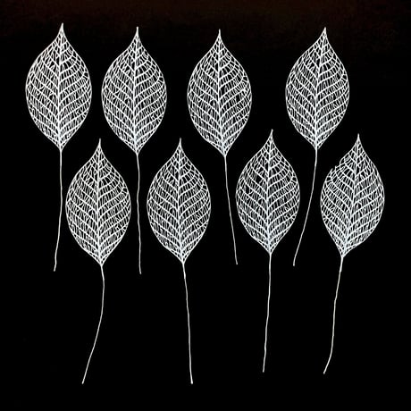 サクラの葉脈の切り絵 _ワイヤー付き