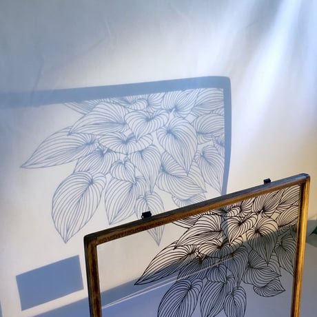 ギボウシの切り絵フレーム