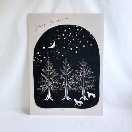 星降る森の切り絵