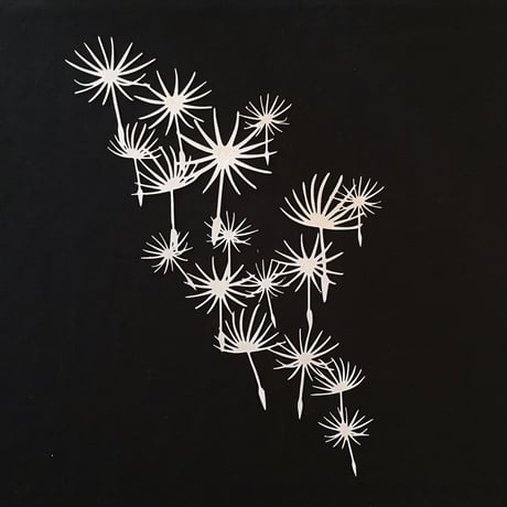タンポポの綿毛の切り絵