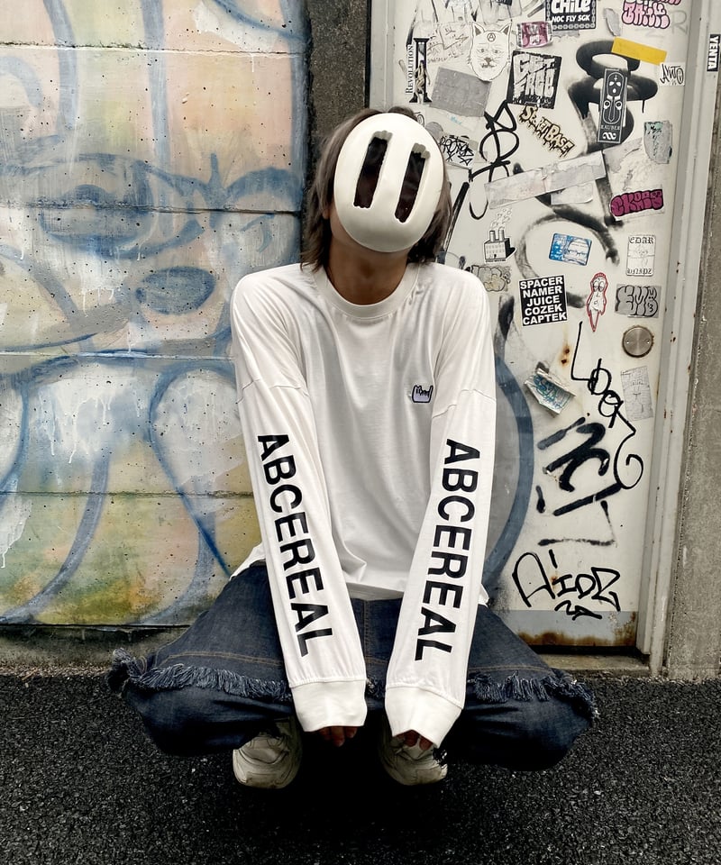 ロゴスリーブオーバーサイズTシャツ ホワイト | ABCEREAL ロゴスリーブオーバーサイズTシャツ ホワイト | ABCEREAL