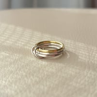 【10号】真鍮と銀の3連リング