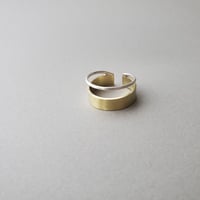 真鍮と銀の2連リング