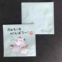 １煎パック　ネコ柄に　今日も1日がんばろ～