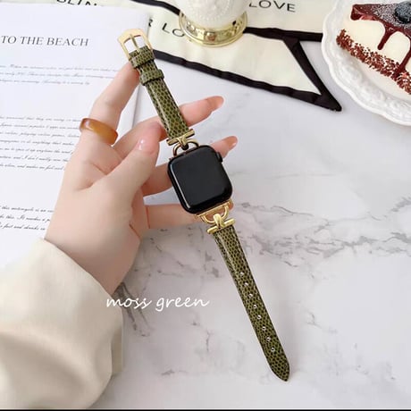 【N196】apple watch 本革バンド 高級 アップルウォッチ バンド かわいい ゴールド 金具