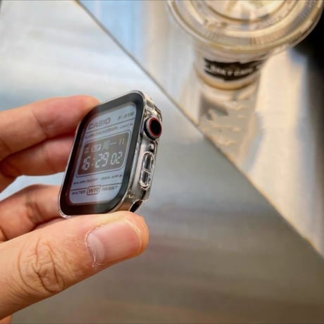 【N594】アップル ウォッチ ケース おしゃれ 防水 スクエア apple watch カバー おすすめ「ガラスフィルム一体型」