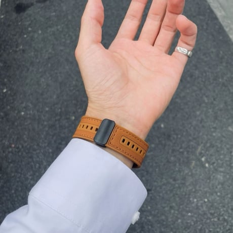 【N539】アップル ウォッチ バンド 磁石/マグネット apple watch バンド レザー+シリコン