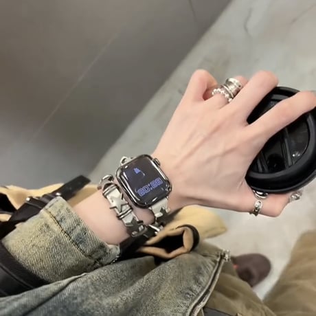 【N303】二 重 アップルウォッチ series10/9/8/Ultra 2/se対応バンド  Apple Watch バンド かっこいい