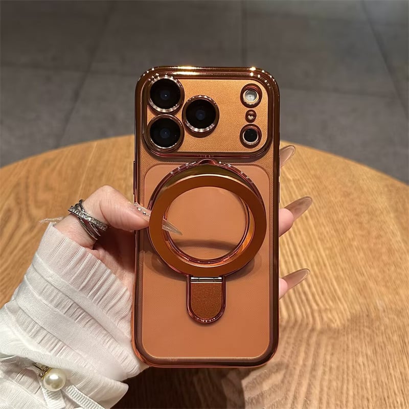 N287】iphone17/17pro ソフト ケース マグセーフ クリア スタンド | h