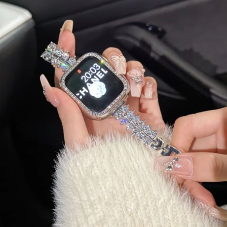 【N549】apple watch バンド キラキラ アップル ウォッチ ブレスレット バンド 女性 高級ジルコン