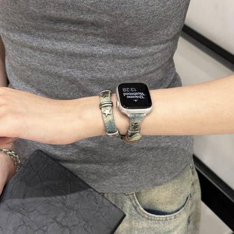 【N649】アップル ウォッチ 二 重 バンド apple watch Series11/SE3対応 バンド かっこいい 個性的