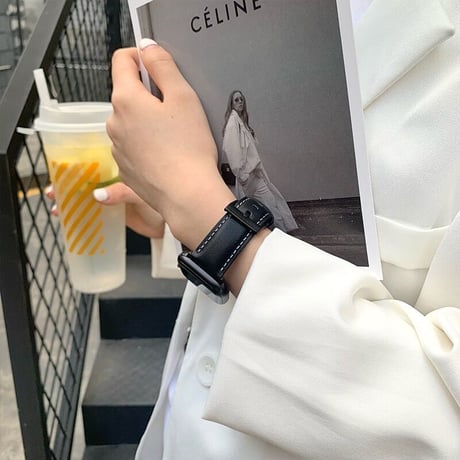 【N054】Apple Watch 革 バンド カーフレザー アップルウォッチ バンド メンズ  44mm 45mm 本革